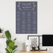 Frühlingsskalender Wildblume Lila Alphabetische Si Poster (Heimbüro)