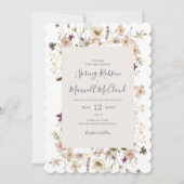 Frühlingsskallope Wildblume Lässige Hochzeit Einladung (Vorderseite)