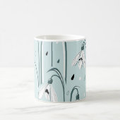 Frühlingssnowdrop: Vintager Raindrop Hintergrund. Kaffeetasse (Mittel)