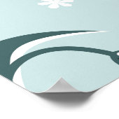 Frühlingssnowdrop: Vintager Raindrop Hintergrund. Poster (Ecke)