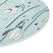 Frühlingssnowdrop: Vintager Raindrop Hintergrund. Schneidebrett (Ecke)