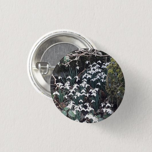 Frühlingssnowdrops-Abzeichen Button (Vorne & Hinten)