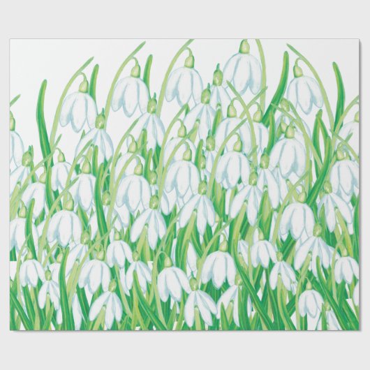 Frühlingssnowdrops Geschenkpapier (Flach)