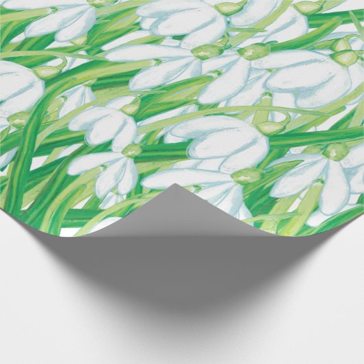 Frühlingssnowdrops Geschenkpapier (Ecke)