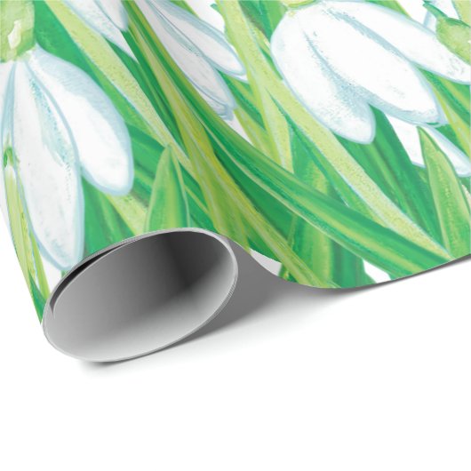 Frühlingssnowdrops Geschenkpapier (Rolleneckpunkt)