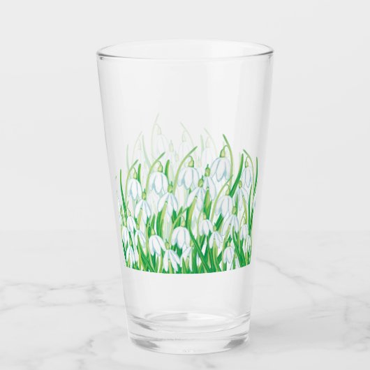 Frühlingssnowdrops Glas (Vorderseite)