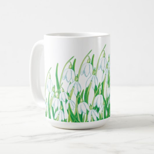 Frühlingssnowdrops Kaffeetasse (Vorderseite Links)