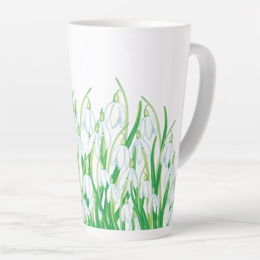 Frühlingssnowdrops Latte Tasse (Rechte Ecke)