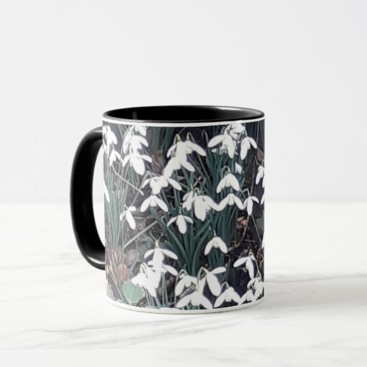 Frühlingssnowdrops-Tasse Tasse (Vorderseite Links)