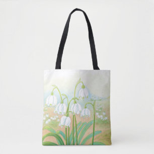 Frühlingssnowflake, Leucojum vernum Illustration Tasche