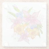 Frühlingssommer Blumenstrauß Blume rosa gelb bl Glasuntersetzer (Rückseite)