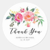 Frühlingssommer Gastgeschenk Hochzeit Runder Aufkleber (Vorderseite)