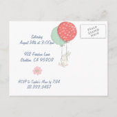 Frühlingssommer Geburtstagsfeier Einladungspostkarte (Rückseite)