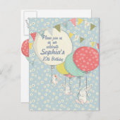 Frühlingssommer Geburtstagsfeier Einladungspostkarte (Vorne/Hinten)