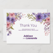 Frühlingssommer Lavendel pink floral Danke Einladung (Vorderseite)