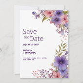 Frühlingssommer Lavendel Save the Date rosa Blüten Einladung (Vorderseite)