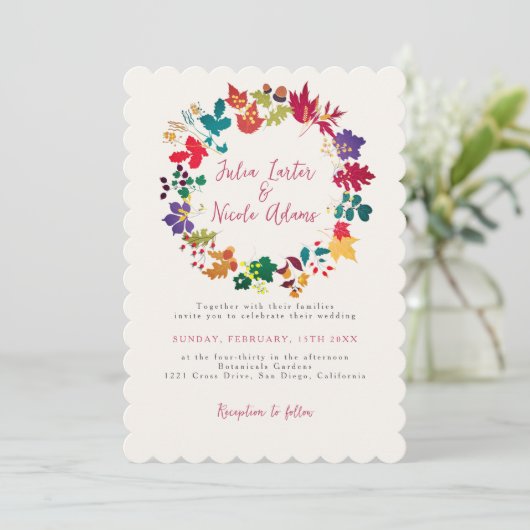 Frühlingssommer Lila Meadow Blume Foto Hochzeit Einladung (Stehend Vorderseite)