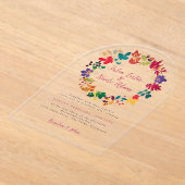 Frühlingssommer Lila Meadow Blume Hochzeit Acryleinladungen (Ablage )