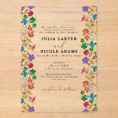 Frühlingssommer Lila Meadow Blume Hochzeit Acryleinladungen (Vorderseite)