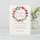 Frühlingssommer Lila Meadow Blume Hochzeit Einladung (Stehend Vorderseite)