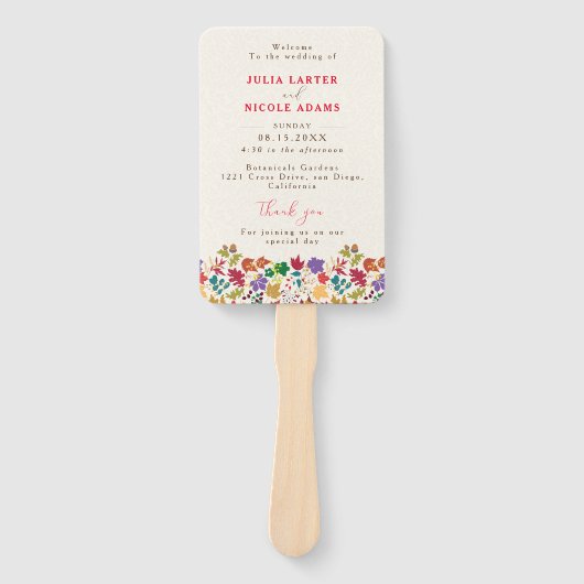 Frühlingssommer Lila Meadow Blume Hochzeit Fächer (Vorderseite)