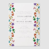 Frühlingssommer Lila Meadow Blume Hochzeit Pergament Einladungen (Vorderseite)