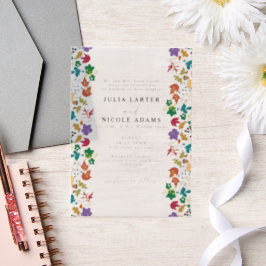 Frühlingssommer Lila Meadow Blume Hochzeit Pergament Einladungen