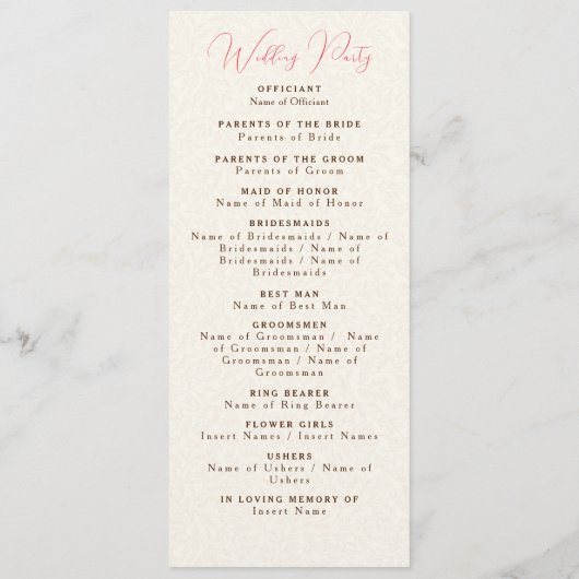 Frühlingssommer Lila Meadow Blume Hochzeit Programm (Rückseite)