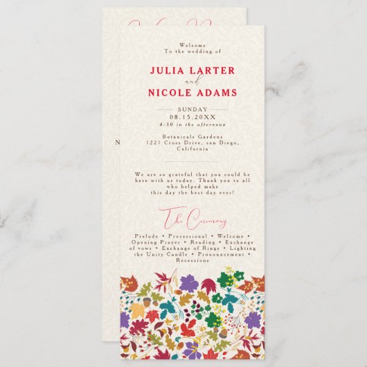 Frühlingssommer Lila Meadow Blume Hochzeit Programm (Vorne/Hinten)