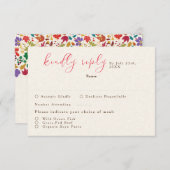 Frühlingssommer Lila Meadow Blume Hochzeit RSVP Karte (Vorne/Hinten)