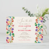 Frühlingssommer Lila Meadow Blume Hochzeit Save The Date (Stehend Vorderseite)