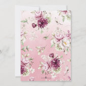 Frühlingssommer Rosa Brautparty Rosa Rosa Einladung (Rückseite)