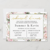 Frühlingssommer Rosa Probe Abendessen Einladung (Vorderseite)