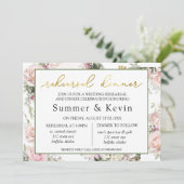 Frühlingssommer Rosa Probe Abendessen Einladung (Stehend Vorderseite)