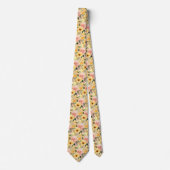 Frühlingssommer Rosa und Gelbe Flora Neck Tie Krawatte (Vorderseite)