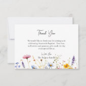 Frühlingssommer Wildblumen Orthodoxe Taufe Dankeskarte (Vorderseite)