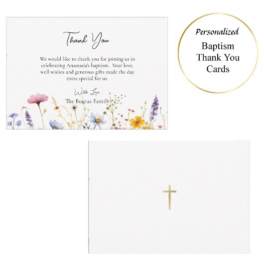 Frühlingssommer Wildblumen Orthodoxe Taufe Dankeskarte