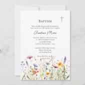 Frühlingssommer Wildblumen Orthodoxe Taufe Einladung (Vorderseite)