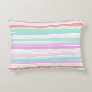 Frühlingssommerfarben in Streifen Dekokissen