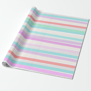 Frühlingssommerfarben in Streifen Geschenkpapier