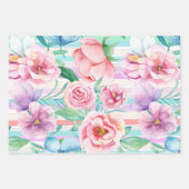 Frühlingssommerfarben in Streifen Geschenkpapier Set (Vorderseite 3)