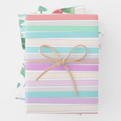 Frühlingssommerfarben in Streifen Geschenkpapier Set (Beispiel)