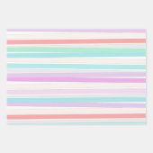 Frühlingssommerfarben in Streifen Geschenkpapier Set (Vorderseite)