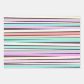 Frühlingssommerfarben in Streifen Geschenkpapier Set (Vorderseite 2)
