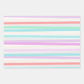 Frühlingssommerfarben in Streifen Geschenkpapier Set (Vorderseite)