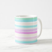 Frühlingssommerfarben in Streifen Kaffeetasse (VorderseiteRechts)