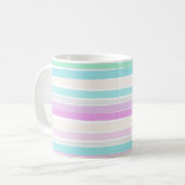 Frühlingssommerfarben in Streifen Kaffeetasse (Vorderseite Links)