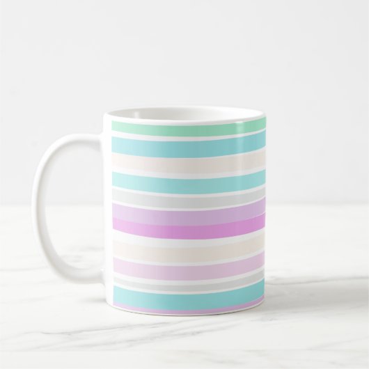 Frühlingssommerfarben in Streifen Kaffeetasse (Links)