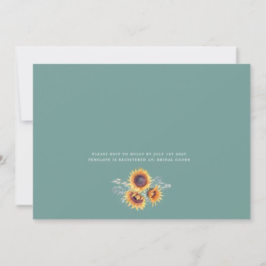 Frühlingssonne blühen | BRAUTPARTY Einladung (Rückseite)