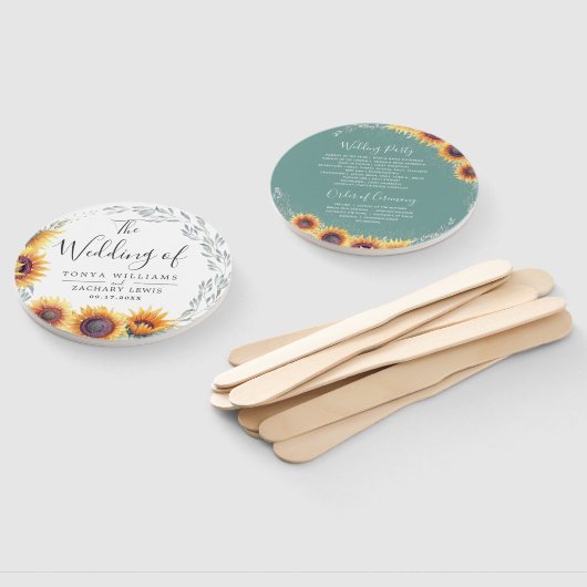 Frühlingssonne blühen | Hochzeitsprogramm Fächer (Non-assembled)